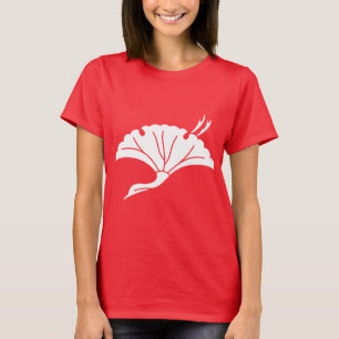 Crane-shaped ginkgo leaf T-Shirt