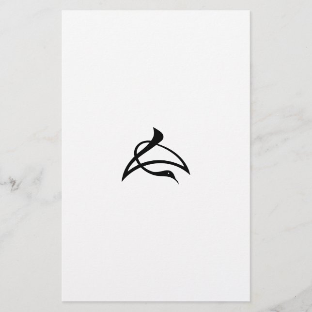 Crane-shaped kanji characters for Cho (Front)
