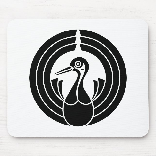 Crane-shaped-noshi circle mouse mat (Front)