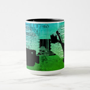 Crane Shovel OPERATING ENGINEER art bulldozer Mug