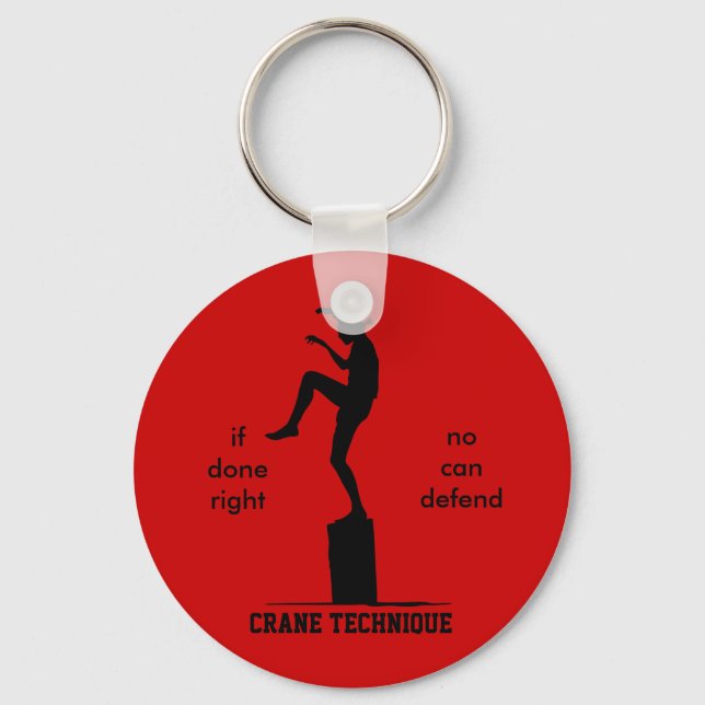 Crane Technique - Karate Kid No Can Defend Key Ring (Front)
