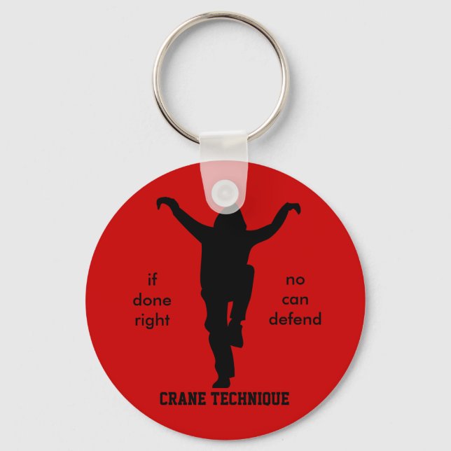 Crane Technique - Karate Kid No Can Defend Key Ring (Front)