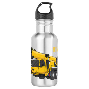 Crane truck cartoon illustration 532 ml water bottle