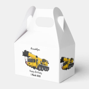Crane truck cartoon illustration favour box