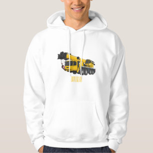 Crane truck cartoon illustration hoodie