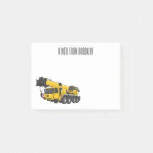 Crane truck cartoon illustration post-it notes