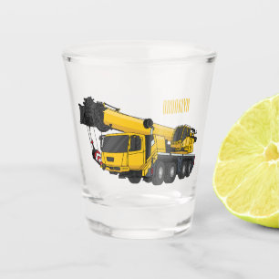 Crane truck cartoon illustration shot glass