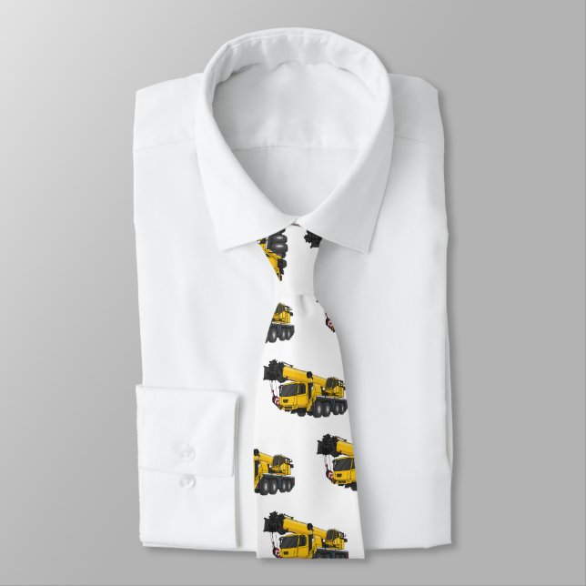 Crane truck cartoon illustration tie (Tied)