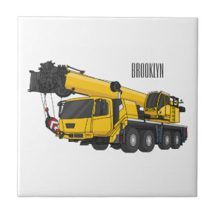 Crane truck cartoon illustration  tile