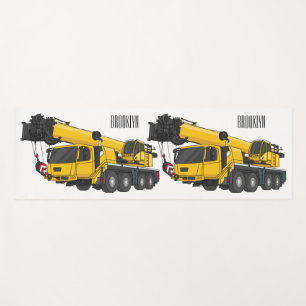 Crane truck cartoon illustration  yoga mat