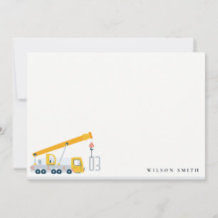 Crane Truck Construction Vehicle Kids Birthday Card