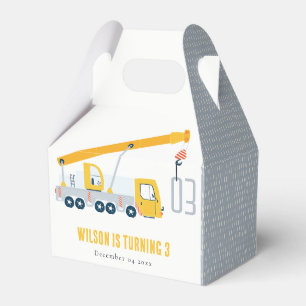 Crane Truck Construction Vehicle Kids Birthday Favour Box