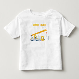Crane Truck Construction Vehicle Kids Birthday Toddler T-Shirt