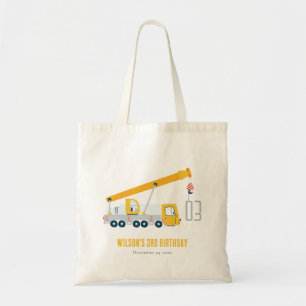 Crane Truck Construction Vehicle Kids Birthday Tote Bag