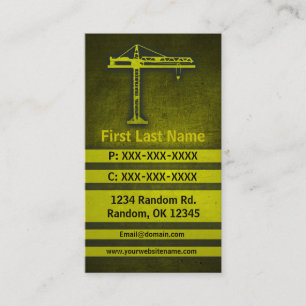 Crane yellow grunge custom business cards