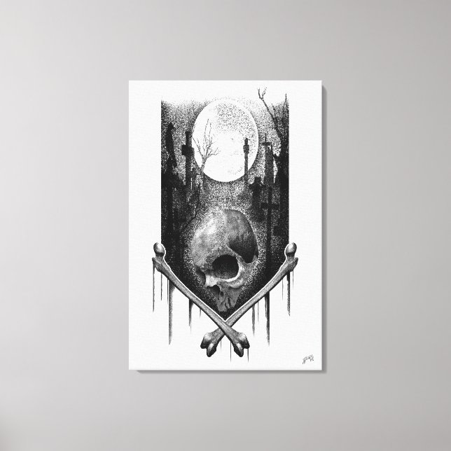 Craneo night landscape canvas print (Front)