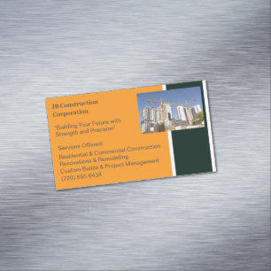 Cranes Buildings Contractor Building Construction  Magnetic Business Card
