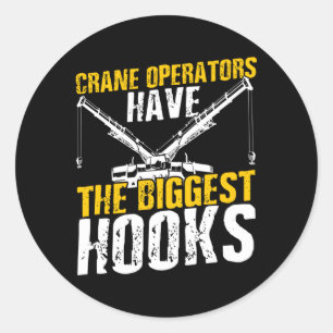Cranes Flag Crane Operator Heavy Equipt Operator Classic Round Sticker