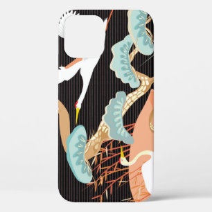 Cranes, herons: Japanese bird pattern. iPhone 12 Case