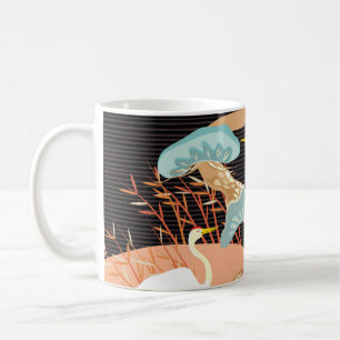 Cranes, herons: Japanese bird pattern. Coffee Mug