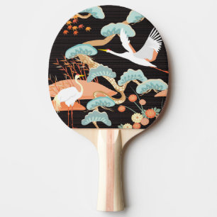 Cranes, herons: Japanese bird pattern. Ping Pong Paddle