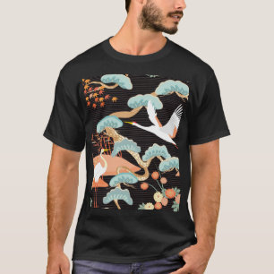 Cranes, herons: Japanese bird pattern. T-Shirt