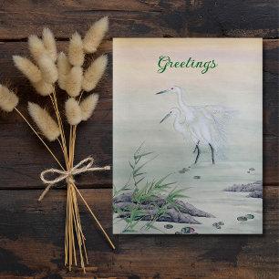 Cranes in Chinese River Postcard