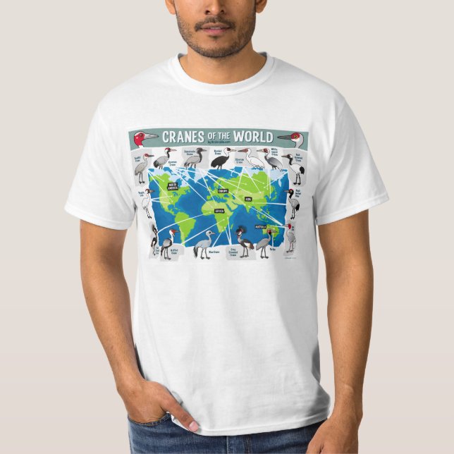 Cranes of the World T-Shirt (Front)