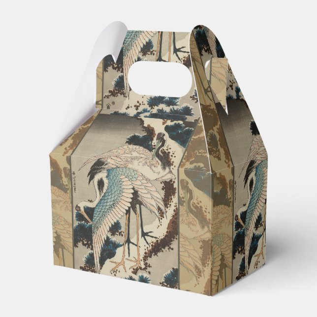 Cranes on a Snow Covered Pine Hokusai Favour Box (Front Side)