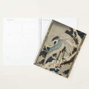 Cranes on a Snow Covered Pine Hokusai Planner