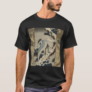 Cranes on a Snow Covered Pine Hokusai T-Shirt