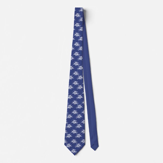 Cranes Pattern Blue Ties  (Front)