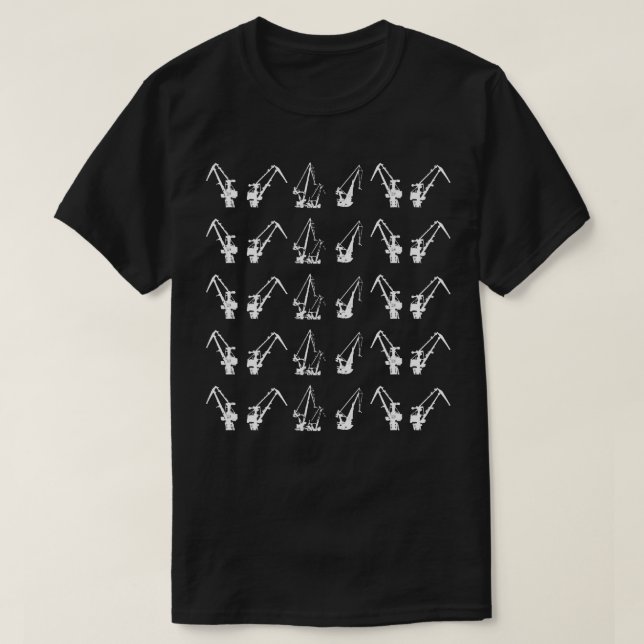 cranes pattern T-Shirt (Design Front)