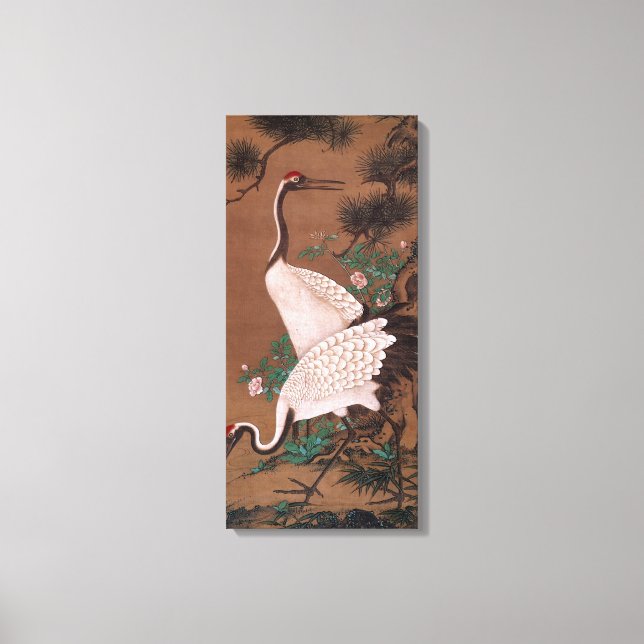 Cranes, Watanabe Shuseki Japanese Fine Art Canvas Print (Front)