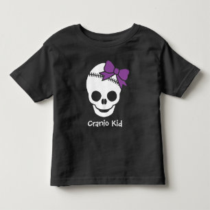 Cranio Kid Girl Skull with Purple Bow Toddler T-Shirt