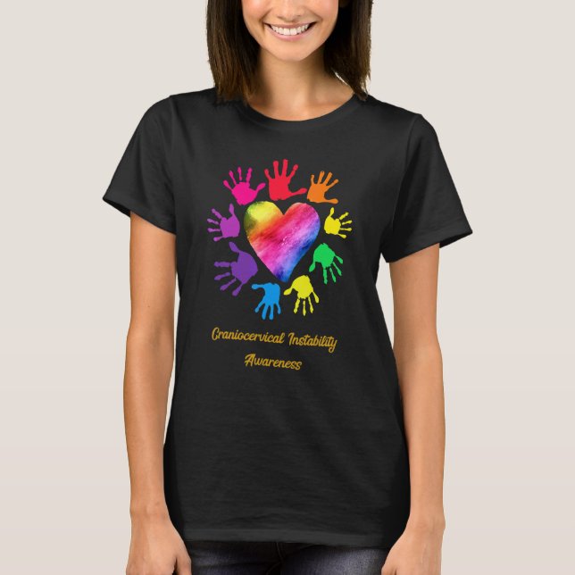 Craniocervical Instability Awareness Hands T-Shirt (Front)