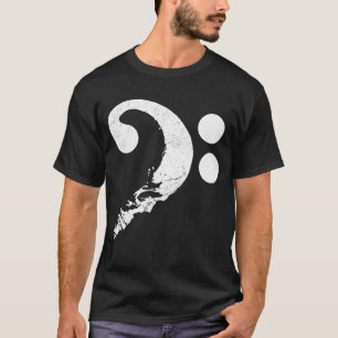 Cranium in Shape of Bass Clef Bassist Guitarist Mu T-Shirt