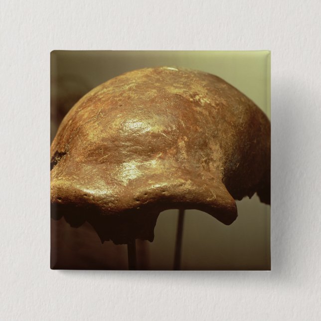 Cranium of a Neanderthal 15 Cm Square Badge (Front)