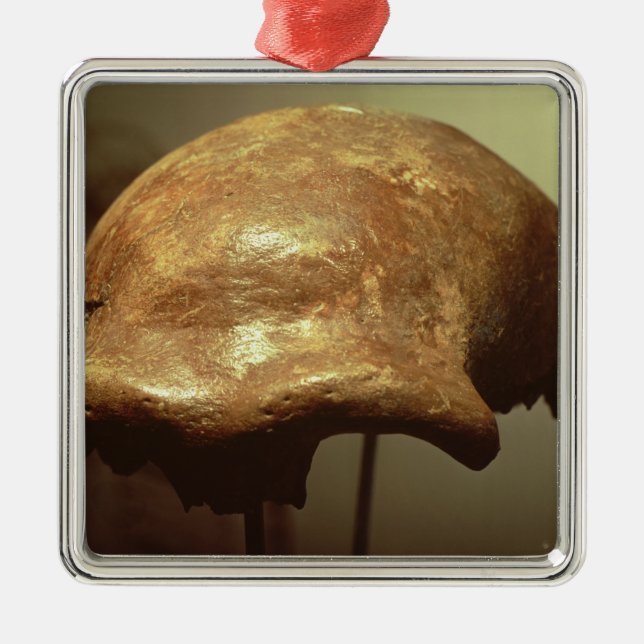 Cranium of a Neanderthal Metal Tree Decoration (Front)