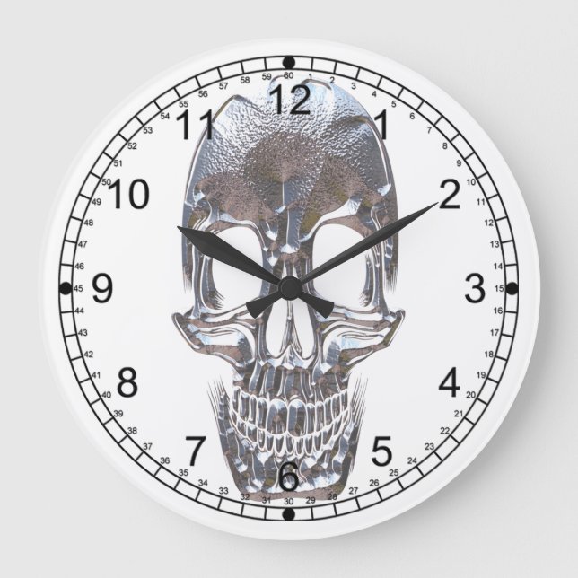 Cranium Sound Ghost Skull Large Clock (Front)