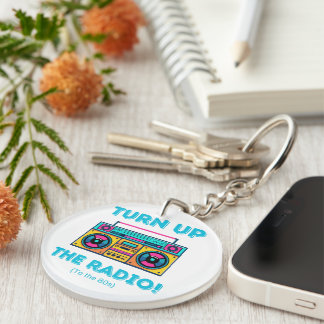 cranking it up to the 80's  retro style keychain