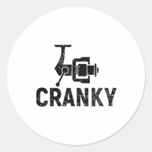 Crankit Fishing Lure - Cranky Funny Gift Ideas For Classic Round Sticker