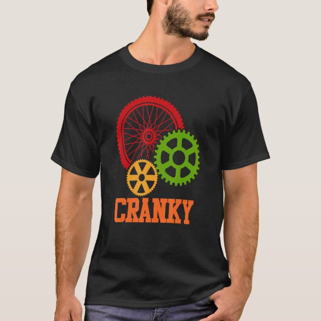 Cranky Bicycle Cycling Cycle Riding Biking   Graph T-Shirt (Front)