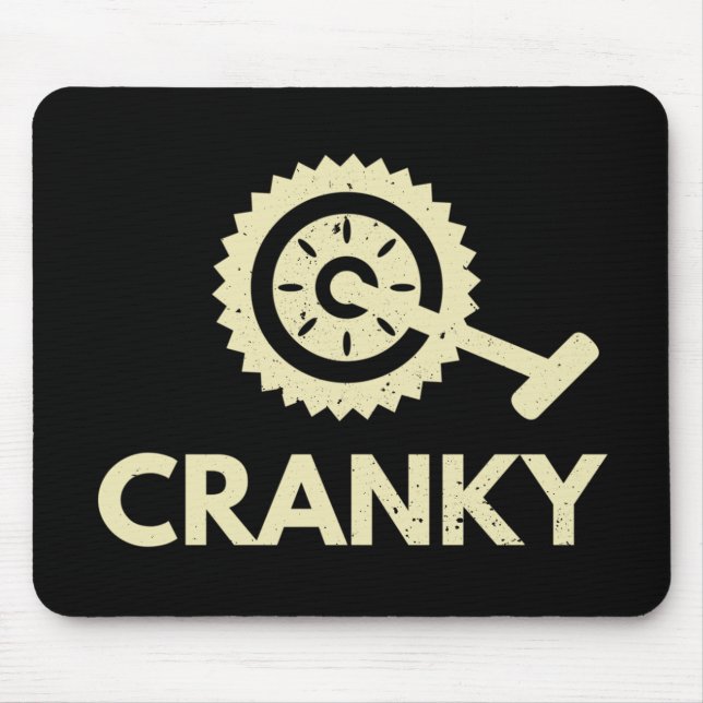 Cranky / Bicycle/ Cyclist Mouse Mat (Front)