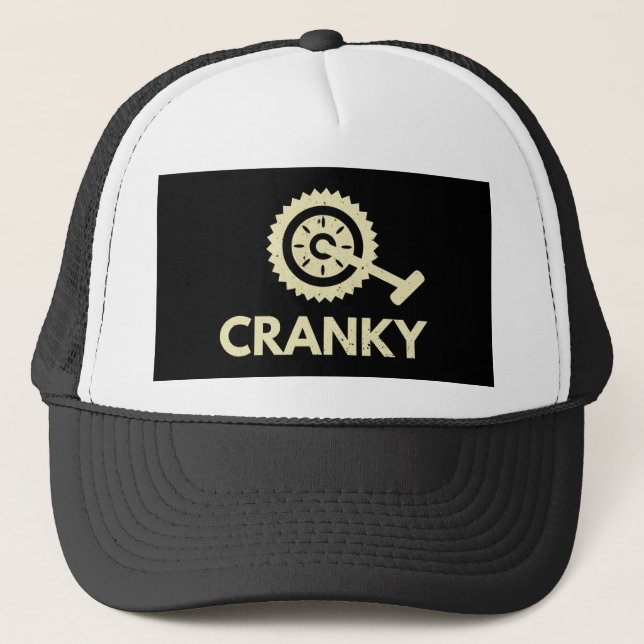 Cranky / Bicycle/ Cyclist Trucker Hat (Front)