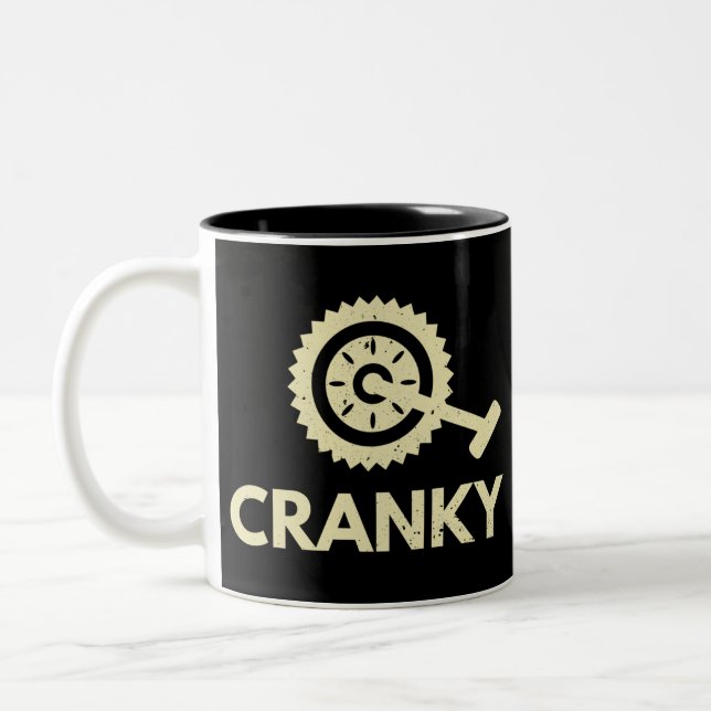 Cranky / Bicycle/ Cyclist Two-Tone Coffee Mug (Left)
