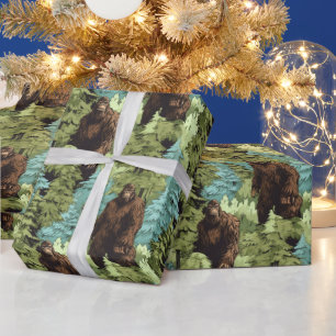 Cranky Bigfoot Deep in The Woods Wrapping Paper