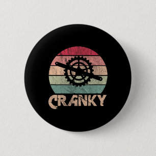 Cranky Bike Biking Cycling Bicycle Tire Retro 6 Cm Round Badge