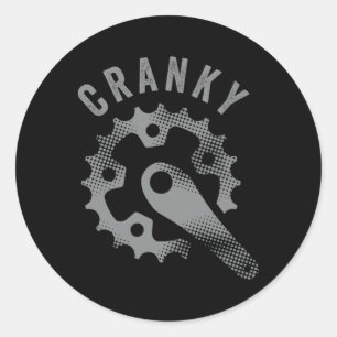 Cranky Bike Dad Cycling Spoke And Crank Mountain B Classic Round Sticker