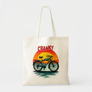 Cranky Biker Tee: Vintage Sunset and ageless Bike  Tote Bag